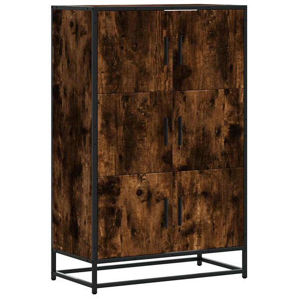 vidaXL Highboard r&oslash;kt eik 68x35x106,5 cm konstruert tre og metall