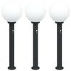 vidaXL Pullertlys med sensor 3 stk 80 cm svart IP44