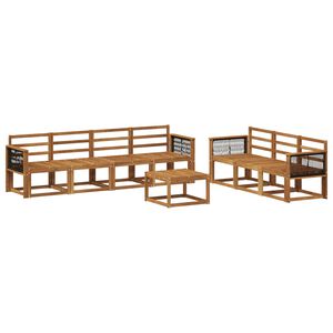 vidaXL Utend&oslash;rs sofa-sett 7 pcs Naturlig Solid akasietre
