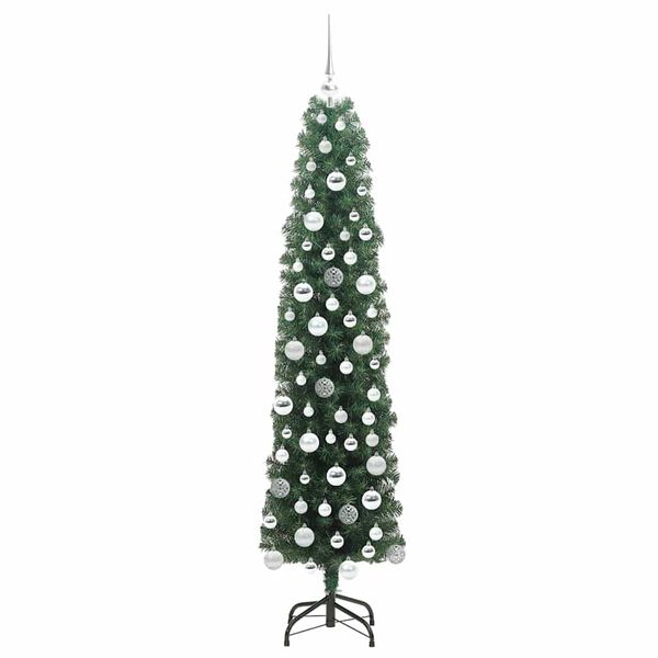 vidaXL Kunstig juletre med 300 LED grønn 180 cm PVC og stål og plast