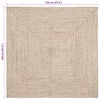 vidaXL Omr&aring;detepper Torget Naturlig og Hvit 120 x 120 cm Jute