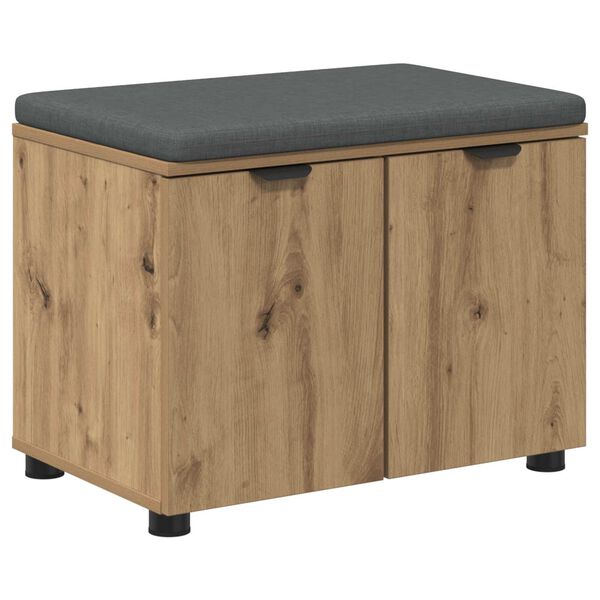 vidaXL Gangbenk med pute med lagring Artisan Eik 60 x 38 x 46 cm