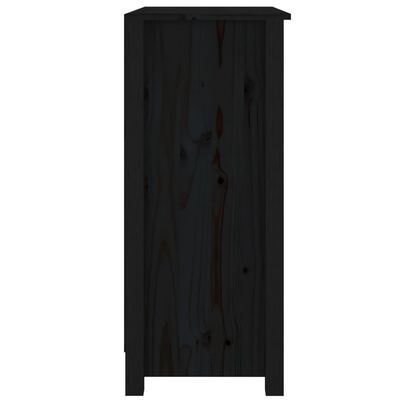 vidaXL Skjenk svart 70x35x80 cm heltre furu