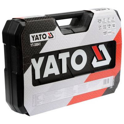 YATO Pipenøkkelsett med skralle 216-deler YT-38671