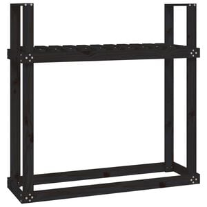 vidaXL Vedstativ svart 110x35x108,5 cm heltre furu