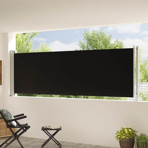 vidaXL Uttrekkbar sidemarkise 117x600 cm svart