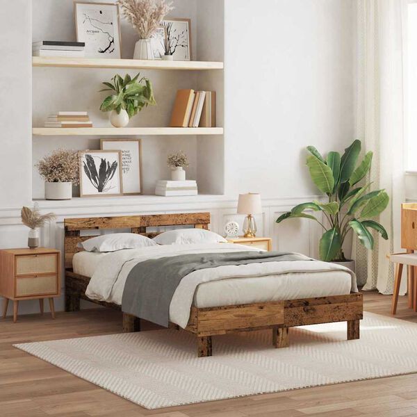 vidaXL Sengestamme Gammelt tre 120 x 190 cm Konstruert tre