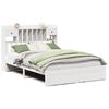 vidaXL Seng med bokhylle uten madrass hvit 140x190 cm heltre furu