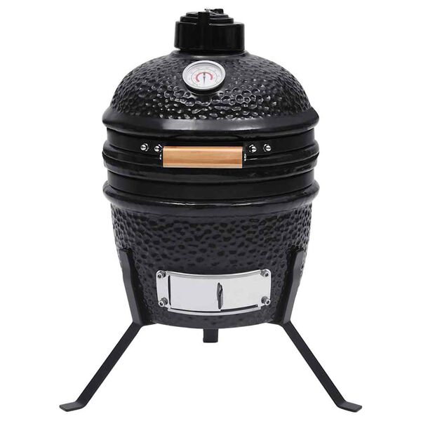 vidaXL Kullgrill med røyker Kamado keramisk 56 cm svart