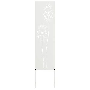 vidaXL Hageprivat skjerm Fretwork Hvit 32 x 140 cm Kaldvalsest&aring;l