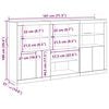 vidaXL LED sideboard Gammelt tre 181,5 x 37 x 100 cm Konstruert tre