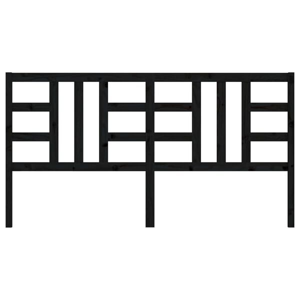 vidaXL Sengegavl svart 206x4x100 cm heltre furu