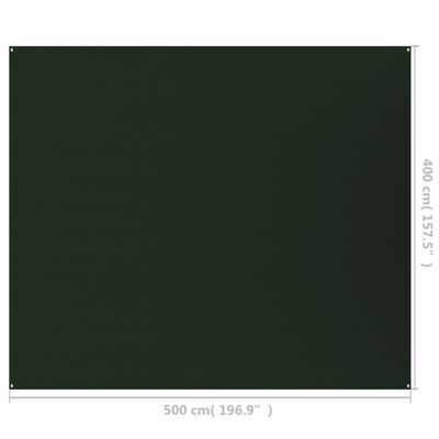 vidaXL Teltteppe 400x500 cm mørkegrønn HDPE