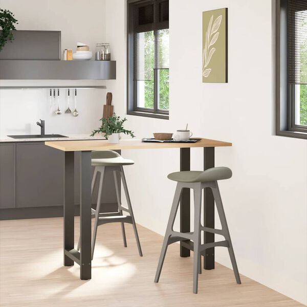 vidaXL Barbordben antrasitt 2 stk 60x(100-101) cm st&aring;l