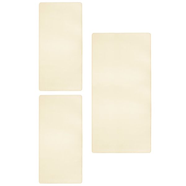 vidaXL Soveromstepper 3 stk tykk lugg kremhvit