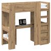 vidaXL Loft seng ramme med skrivebord Artisan Eik 75 x 190 cm