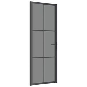vidaXL Innerd&oslash;r 76x201,5 cm svart ESG glass og aluminium