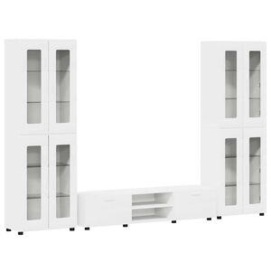 vidaXL TV-benksett med skuff med hylle FLORIN Hvit Konstruert tre