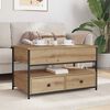 vidaXL Kaffebord med skuff Artisan Eik 85 x 50 x 50 cm Konstruert tre