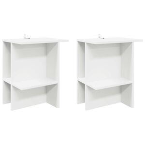 vidaXL Kaffebord 2 pcs Hvit 40 x 30 x 49 cm Konstruert tre