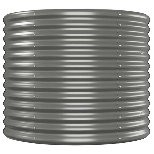 vidaXL Høybed pulverlakkert stål 620x80x68 cm grå