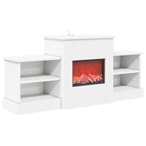 vidaXL Elektrisk peis Hvit 110 x 30 x 50 cm Konstruert tre