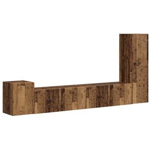 vidaXL TV-benksett Veggmontert 3 pcs Gammelt tre Konstruert tre