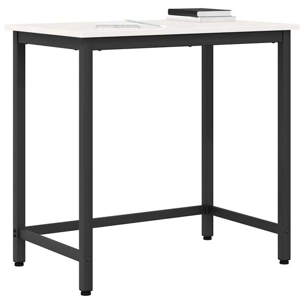 vidaXL bord Hvit 80 x 50 x 77 cm Konstruksjonsvirke og st&aring;l