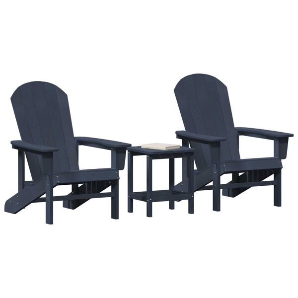 vidaXL Hage lounge møbler 3 pcs Havblå 38 x 38 x 46cm Polyethylen