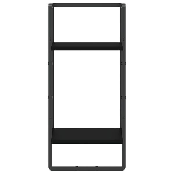 vidaXL Vegghylle med stang svart 30x25x65 cm