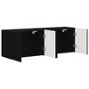 vidaXL TV Veggskap 2 pcs Svart 59,5 x 31 x 40 cm Konstruert tre