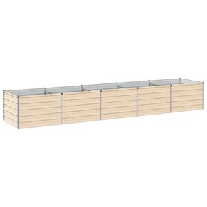 vidaXL Hevet Hagebed Elfenben 400 x 80 x 55 cm Galvanisert st&aring;l