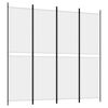vidaXL Romdeler 4 paneler hvit 200x200 cm stoff