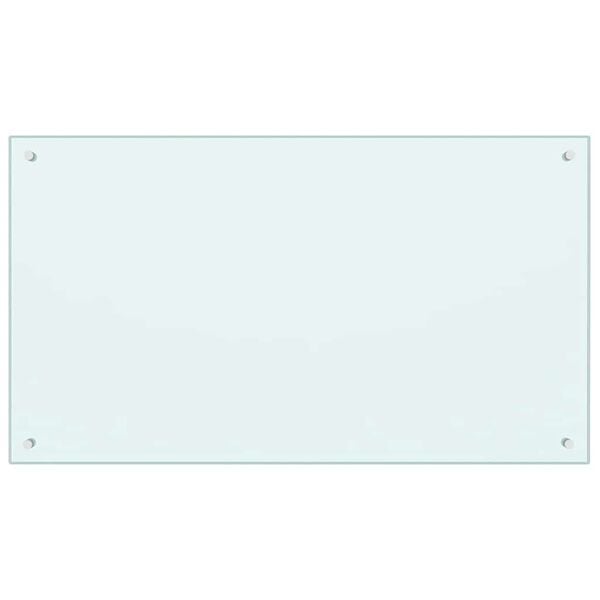 vidaXL Kj&oslash;kkenplate hvit 100x60 cm herdet glass