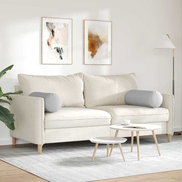 vidaXL Bolster puter 2 pcs Sky Grey Ø 25 x 70 cm stoff