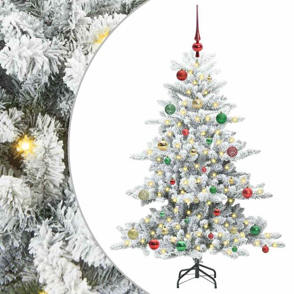 vidaXL Kunstig sammensatt juletre med 150 LED Hvit 150 cm PVC