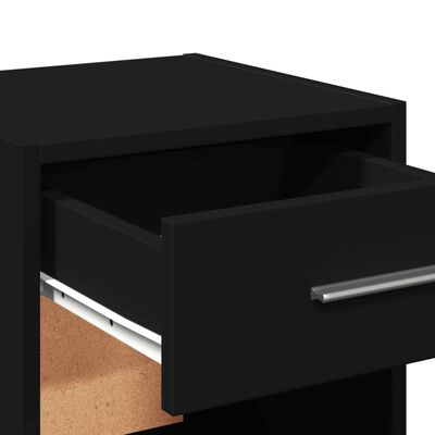 vidaXL Nattbord svart 35x34x65 cm konstruert tre