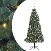 vidaXL Kunstig Forbelyst Juletre med Kule Sett gr&oslash;nn 150 cm PET