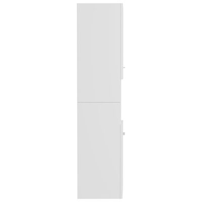 vidaXL Baderomsskap høyglans hvit 30x30x130 cm sponplate