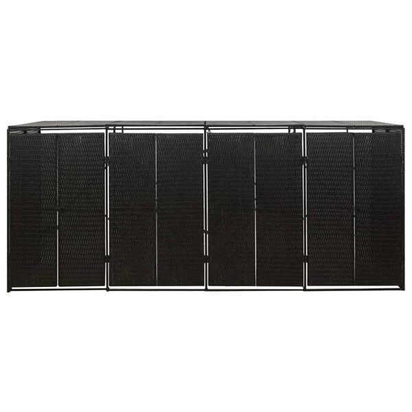 vidaXL S&oslash;ppeldunkskur firedobbelt svart 274x80x117 cm polyrotting