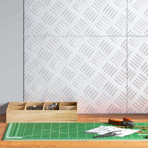 vidaXL Trinn Rektangul&aelig;r 4 pcs s&oslash;lv 40 x 30 cm Aluminium