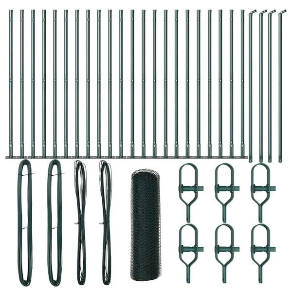 vidaXL Gjerdep&aring;le gr&oslash;nn 50 x 1 m (25 mm nett) St&aring;l og PVC