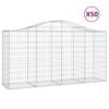 vidaXL Gabionkurver buede 50 stk 200x50x100/120 cm galvanisert jern