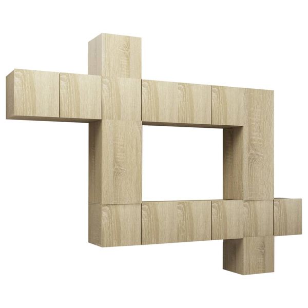 vidaXL TV-benksett 10 stk sonoma eik konstruert tre