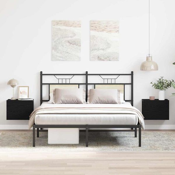 vidaXL Nattbordskap 2 pcs Svart Eik 40 x 30 x 30 cm Konstruert tre