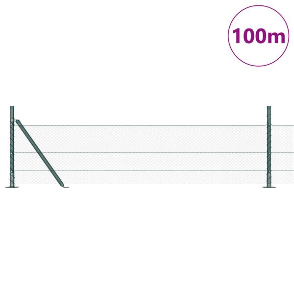 vidaXL Gjerdep&aring;le gr&oslash;nn 100 x 0,4 m (13 mm netting) St&aring;l og PVC
