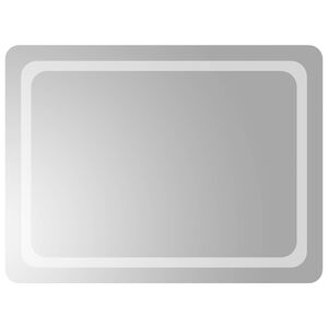 vidaXL LED Badevindu med speil Gjennomsiktig 80 x 60 cm herdet glass