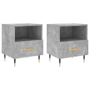 vidaXL Nattbord 2 stk betonggr&aring; 40x35x47,5 cm konstruert tre