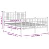 vidaXL Sengeramme i metall med hode- og fotgavl svart 120x190 cm