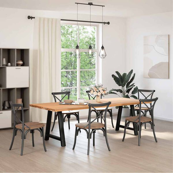 vidaXL Spisebordben A-formet 2 stk svart 70 x (72-73) cm stål